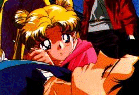 usagi by an injured mamoru's side..